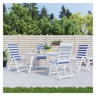 vidaXL Hochlehner Auflage 4 St. 40 x 40 x 5 cm blau weiß gestreift