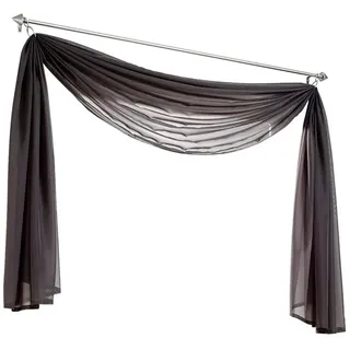 Nicole Knupfer 1er-Pack Querbehang Transparente Voile Schals Deko Einfarbige Gardinen Dekoschals Vorhang für Schlafzimmer Wohnzimmer Hochzeit (Grau,140 * 300cm)