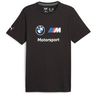 PUMA Herren T-Shirt - Motorsport, BMW MMS ESS LOGO TEE, Baumwolle, kurz, einfarbig Schwarz 2XL