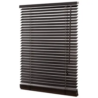 ventanara Jalousie Jalousie Holzjalousie Holz Rollo Plissee Echtholz Lamelle 35mm braun|schwarz 160 cm x 160 cm