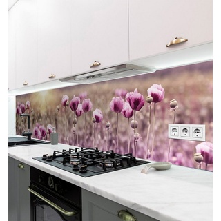 MyMaxxi Dekorationsfolie Küchenrückwand Lila Blumen selbstklebend Spritzschutz Folie 120 cm x 60 cm