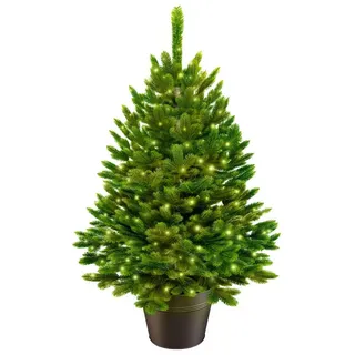 artitree Künstlicher Weihnachtsbaum Nordfichte im Topf  LED 60 cm