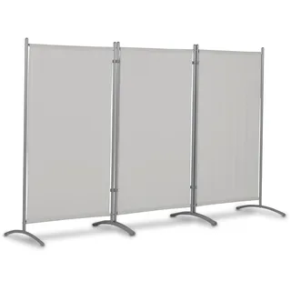 LECO Stellwand 3-teilig mit Stahlrohrgestell,lichtgrau,