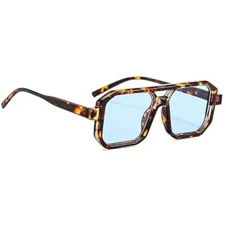 Pilotenbrille Vintage Doppelsteg Große Sonnenbrillen Schutz Sonnenbrille | Herren Retro 70er Jahre Retro Sonnenbrille Damen für Damen und Herren Brille mit UV400 Schutz - Einheitsgröße