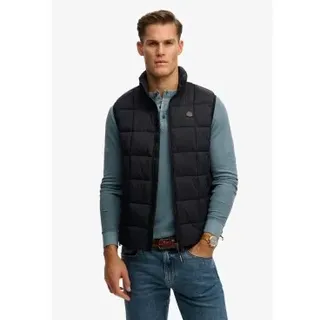Superdry für Herren. M5012342A Steppweste Fuji schwarz (S), Lässig, Nachhaltig, Recyceltes Nylon