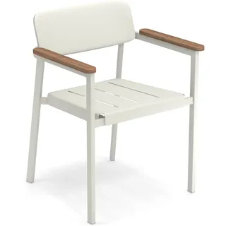 EMU Stapelsessel SHINE, Aluminium Weiß / Teak - Abverkauf