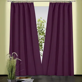 WECKBRODT Vorhang WECKBRODT "Sento" Gr. 1, lila (aubergine), B:135cm H:150cm, Baumwolle, Polyester, Gardinen, Baumwolle, blickdicht, matte Struktur, unifarben, Gardine, Store