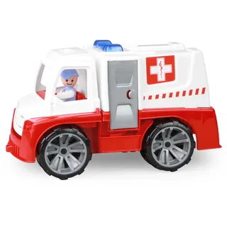Lena 04456 - TRUXX Krankenwagen Einsatzfahrzeug mit Spielfigur als Sanitäter und Krankentrage, Krankenauto mit Zubehör, Krankentransporter mit Türen zum Öffnen, Spielfahrzeug für Kinder ab 24m+