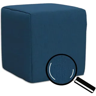 Best For Home Sitzwürfel Samt 41 x 41 x 40 cm Blau/Türkis