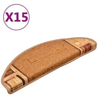 vidaXL Treppenmatte 65 x 21 cm Beige