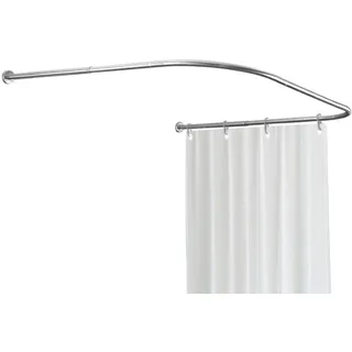 Hershii Eckduschstange U Form Duschvorhangstange über Eck Gebogene Stange Aus Edelstahl ausziehbar Duschvorhangschiene für Badezimmer, Badewanne,Umkleidekabine (90~130cm x 110cm x 90~130cm)