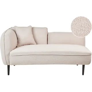 Beliani Chaiselongue Bouclé Hellbeige