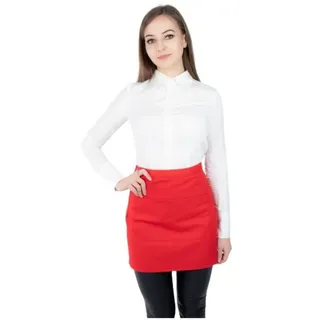 SENTYRZ Kochschürze Kellnerschürze Kurz mit Tasche 70x40cm Restaurant Bistroschürze, (Gastronomie Halbschürze Arbeitsschürze Serviceschürze Unisex) rot