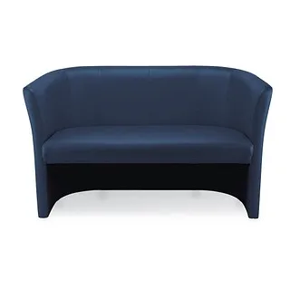 Nowy Styl 2-Sitzer Sofa Club Duo blau beige Leder 129,0 x 63,0 x 77,0 cm, 1 St.