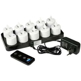 Duni LED Set Moving Flame, Warm White, 10 Stück 38 x Ø 36 mm 25 Std. Weiß