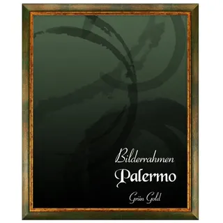 Einzelrahmen Bilderrahmen Palermo, (1 Stück), 50x60 cm, Grün Gold, Holz grün 50 cm x 60 cm