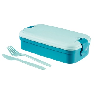 CURVER Lunchbox Lunch & Go inklusiv Besteck 23,5x13,5x6,3cm in blau, Plastik, 23.5 x 13.5 x 6.3 cm