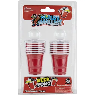 Worlds Smallest Beer Pong, Miniatur, Rot, Beerpong, 1-2 Spieler, Indoor, Wissenschaft, Kunststoff, Keine Batterien erforderlich, Erwachsener, 4 Bälle, 12 Becher