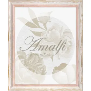 Einzelrahmen Bilderrahmen Amalfi, (1 Stück), 50x80 cm, Rosé Weiß Vintage, Holz rosa 50 cm x 80 cm