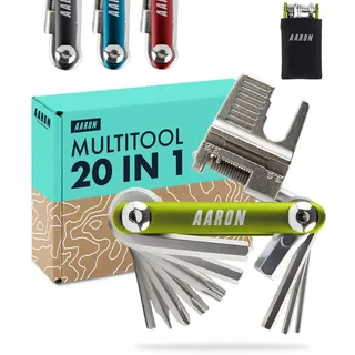 Aaron Multitool 20 in 1 Fahrrad Werkzeugset Grün