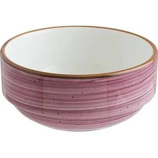 Bonna 6x Aura Blackberry Banquet Stapelschale Schälchen rund 12cm 35cl 5,3 cm tief Lila Creme Beerenton Porzellan ABBNC12JO Dipschalen Snackschalen Desserschalen Geschirr