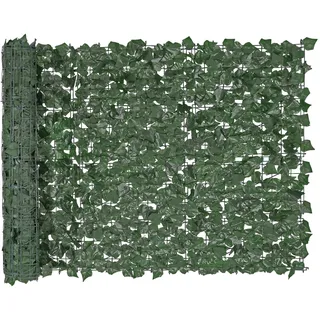 Vevor Sichtschutzzaun Efeu, 99x249cm, künstlicher grüner Wandschirm, grüner Efeuzaun mit verstärkter Verbindung, künstliche Hecken mit Weinblättern, Dekoration für Garten, Hof, Balkon, Terrassendeko