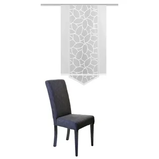 HOME WOHNIDEEN Schiebevorhang Jacquard Blätter 125 x 57 cm Weiss