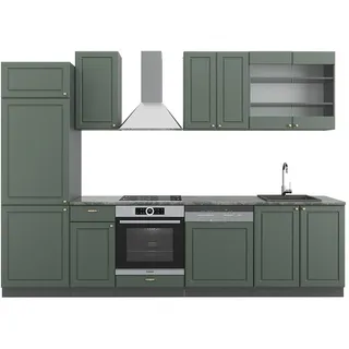Vicco Küchenzeile Fame-Line 300 cm Grün-Gold