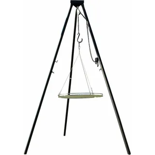 Dreibein + 55 cm V2A Grillrost 1.4301 Seilwirbel Schwenkgrill Schwenker Grill