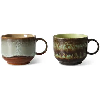 HKliving - 70's Teetasse, 425 ml, odyssey (2er-Set)