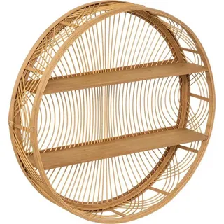 Wandregal Gili von Eazy Living, 70 cm breit, 15 cm tief, 70 cm hoch, Bambus und Holz
