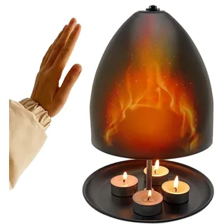 Teelichtofen-Kerzenheizer,Teelicht-Kerzenheizer, Teelichtherd und Ofen aus Metall, Großer, platzsparender, schnell erhitzender Kerzenofen mit weichem Licht, Kerzenheizhalter für Büros, Wohnzimmer, Sch