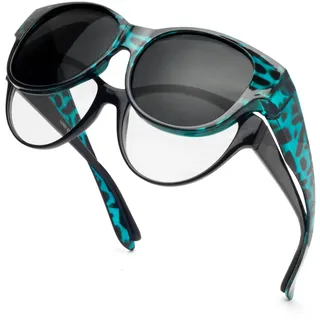 Face Shadow Polarisierte Überzieh Sonnenbrille Damen UV-Schutz Überbrille Sonnenbrille für brillenträger Ultra Leicht Fit-Over Brille - S