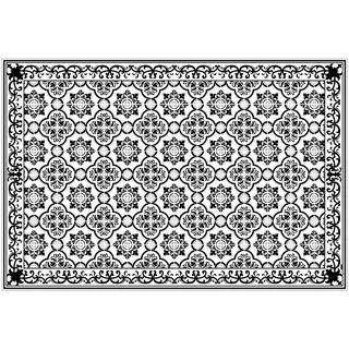 MYSPOTTI Vinylteppich "Buddy Elena" Teppiche Gr. B/L: 136 cm x 203 cm, 0,5 mm, 1 St., schwarz (schwarz, weiß) Esszimmerteppiche