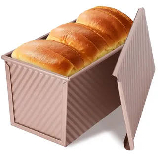 VINATO Brotbackform mit Deckel, 21x11x11cm, Kastenform für Toastbrot | Kohlenstoffstahl mit Antihaftbeschichtung, Abnehmbarer Deckel für zwei Backmodi, Hitzebeständig bis 220°C, Nur Handwäsche