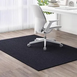 Bürostuhl Unterlage Schwarz, Bodenschutzmatte Bürostuh Teppich, Kratzfest Bodenmatte Stuhlunterlage für Hartböden aus Polycarbonat, Schreibtischstuhl Unterlage für Laminat,Schwarz,120 x 130cm