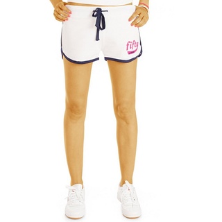 be styled Shorts Relaxed Shorts Pyjamashorts kurze Jersey Hose Damen - j64k mit Stretch-Anteil, mit elastischem Bund weiß 38