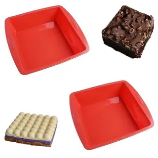 2 Stück 20 cm Silikonbackform Kastenform Silikon Backform Kasten | 8 Zoll Antihaftende Silikonform Backen Backformen Pfanne Silikon Kuchenform Eckig