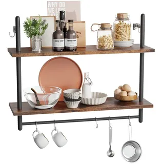 BESTIER Wandregal 80 x 24 x 64 cm Braun