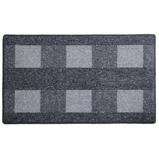 Teppich Karo Webteppich, Mr. Ghorbani, Rechteckig, Höhe: 5 mm grau 67 cm x 160 cm x 5 mm