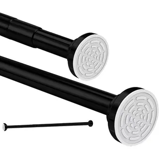 Teleskopstange Siler 120cm-290cm Duschvorhangstange ohne Bohren aus Edelstahl ausziehbare Kleiderstange durch Drehen verstellbar, sicherer Halt für Dusche und Badewanne 120 bis 290cm schwarz