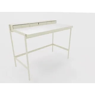 PS 20 Sekretär/Schminktisch Seidengrau (RAL 7044) Laminat Weiß