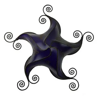 Orientalische Lampe Deckenleuchte Hängelampe marokkanische Deckenlampe Lederlampe STERN Berber Star 70 cm : lila Farbe: Lila - Lila