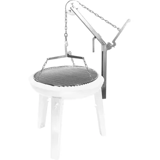 FENNEK Schwenkgrill Erweiterung für Feuerschale Allround | Grillrost Ø 56 cm | schraubenlose Montage | höhenverstellbar mit Hebel & Kette | ohne Dreibein | 100% Edelstahl | Made in Germany