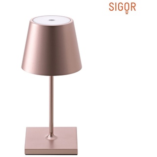 SIGOR LED Akku-Tischleuchte NUINDIE MINI, IP54, 2.2W 2700K / 2200K (Flex-Mood) 180lm, dimmbar, roségold-eloxiert SIG-4517101