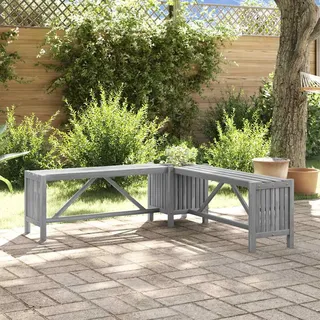 Teenpull – Garten-eckbank Mit Pflanzkübel 117 Cm Massivholz Akazie Grau