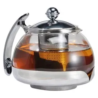 Böttcher-AG Tee-Kanne Glas, mit Edelstahl-Sieb, transparent, 1,2 l