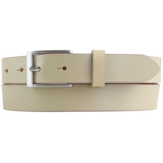 BELTINGER Ledergürtel Gürtel aus Vollrindleder 3 cm - Anzug-Gürtel für Damen Herren 30mm - C beige|silberfarben