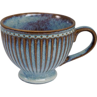 GreenGate Tee Tasse Alice Oyster Blue Blau Keramik Teetasse Henkel 400 ml