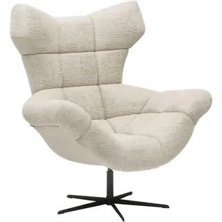 home24 Ohrensessel, Creme, Metall, Uni, 103x119x84 cm, Made in EU, Stoffauswahl, Sitzfläche 360° drehbar, Wohnzimmer, Sessel, Ohrensessel